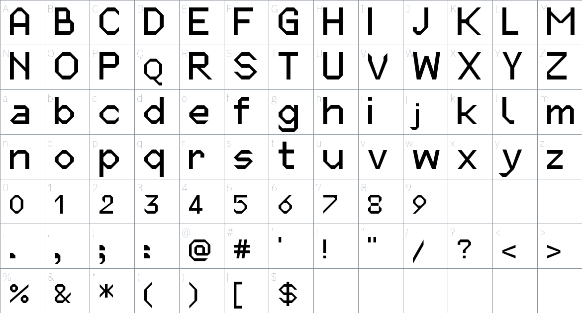 Micro Six Font font Character Map