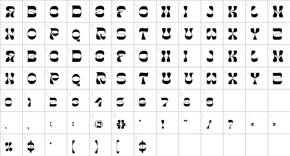 Woreby Font font Character Map