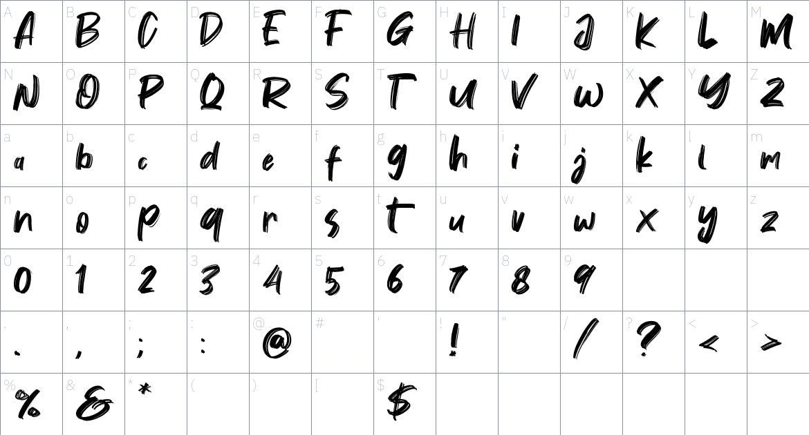 Vontens Font font Character Map