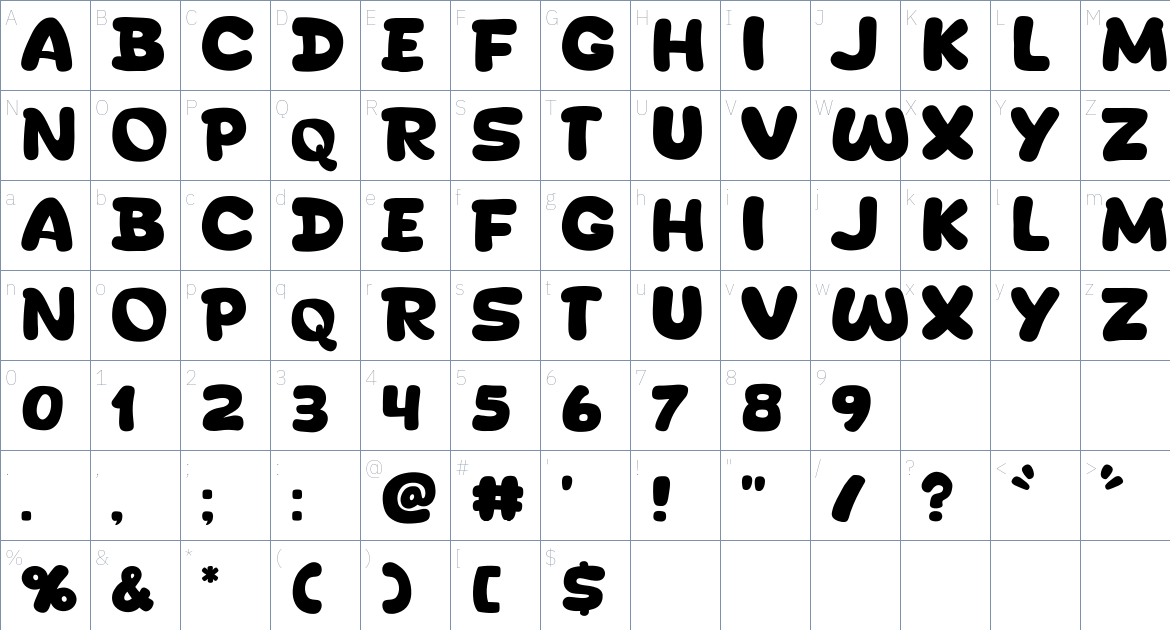 Willkids Font font Character Map