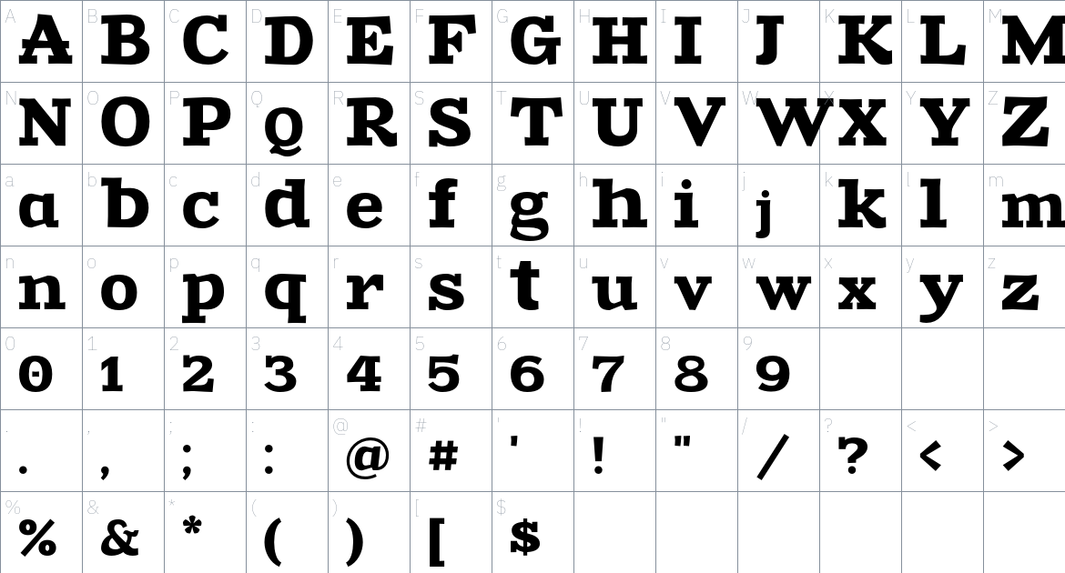 Zantroke Font font Character Map