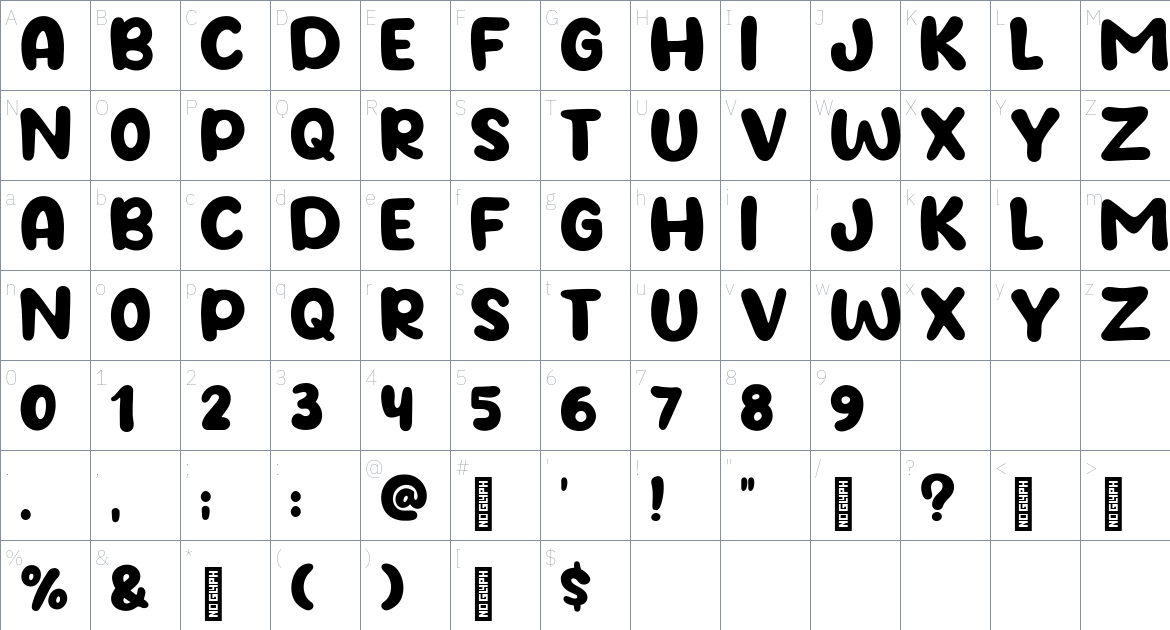 Apple Days font Character Map