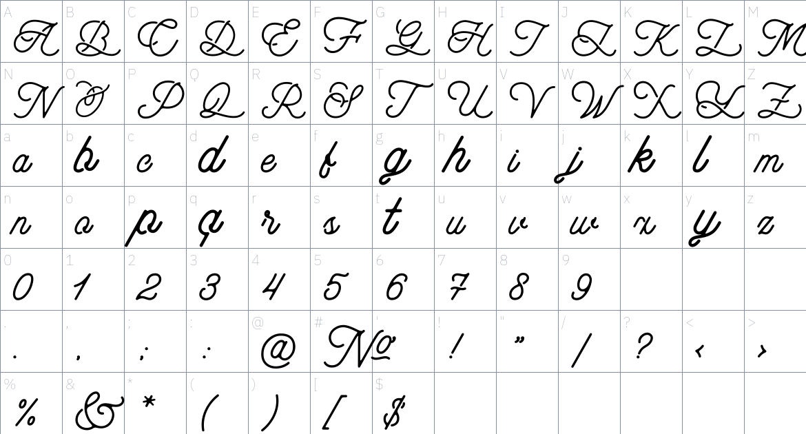 Aaleyah Font font Character Map