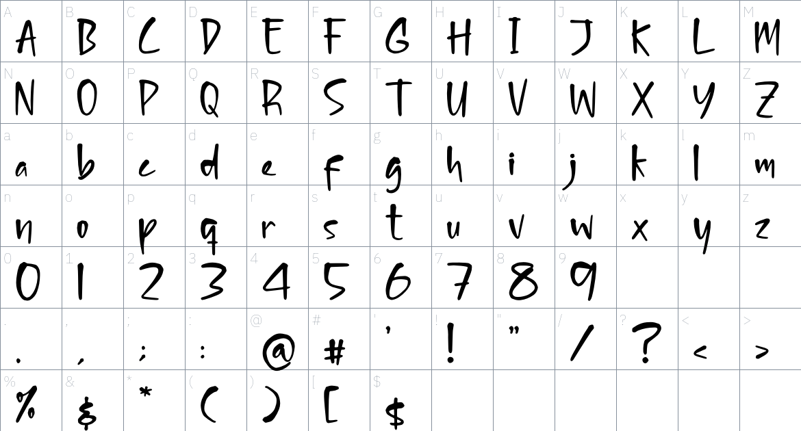 Acrhitech font Character Map