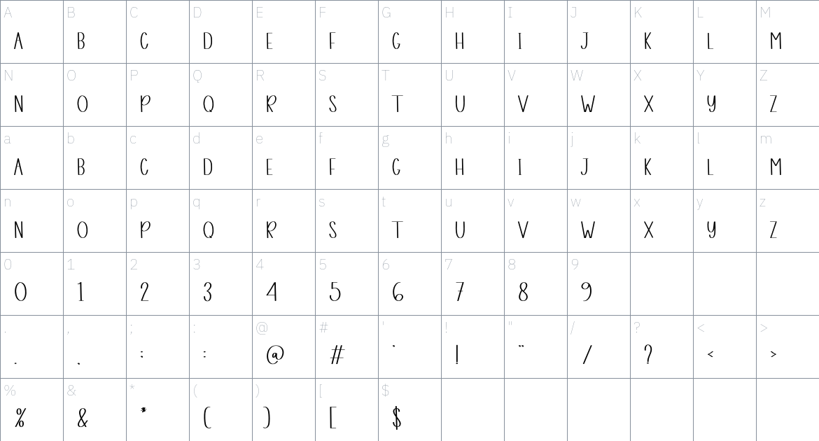 Social House font Character Map