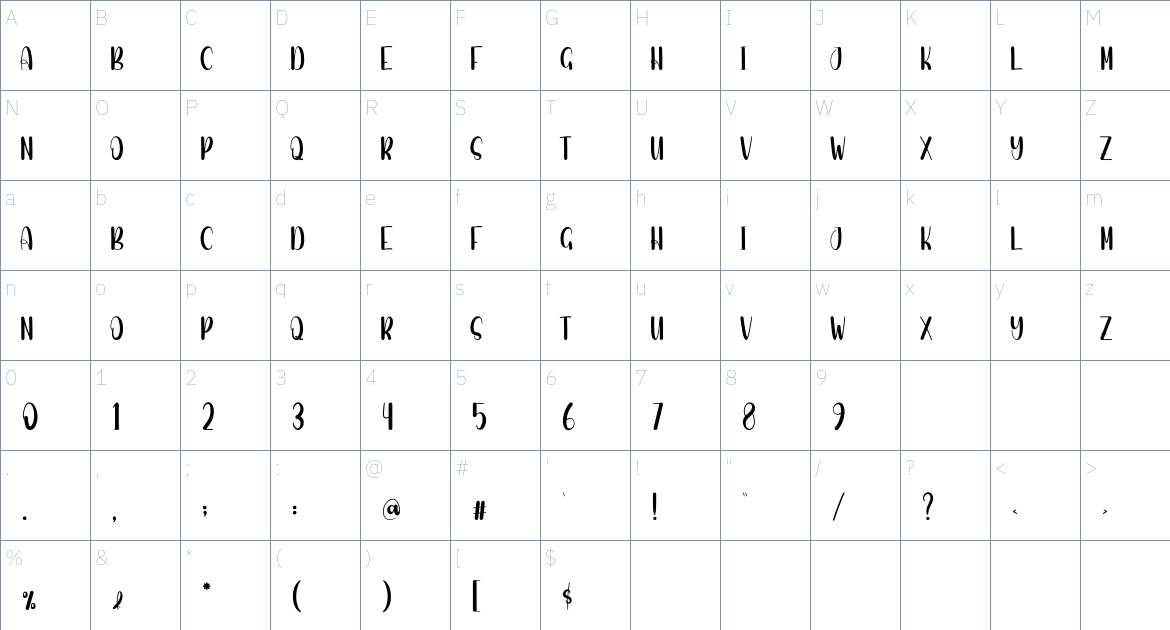 Clothes Christmas font Character Map