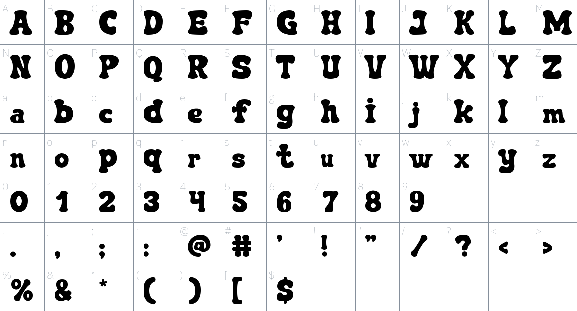 Cactus Town font Character Map