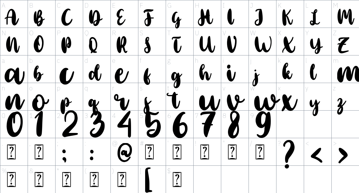 Better Christmas font Character Map