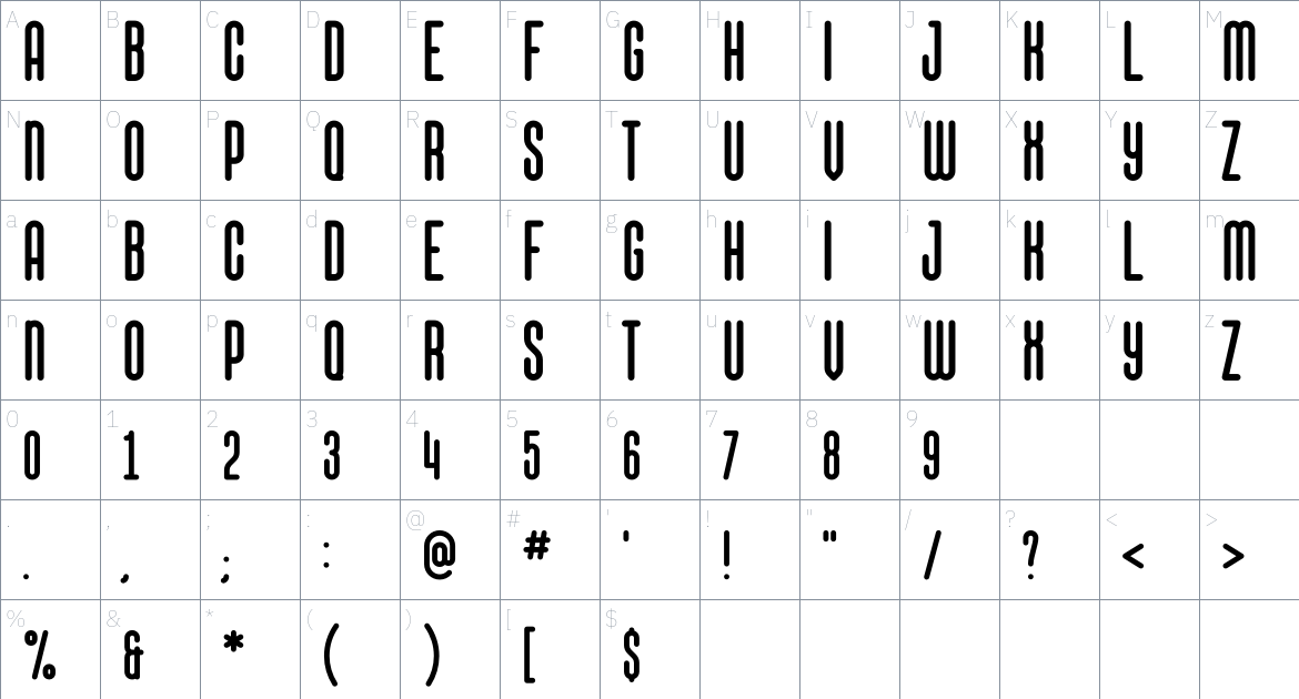 That Appeal font Character Map