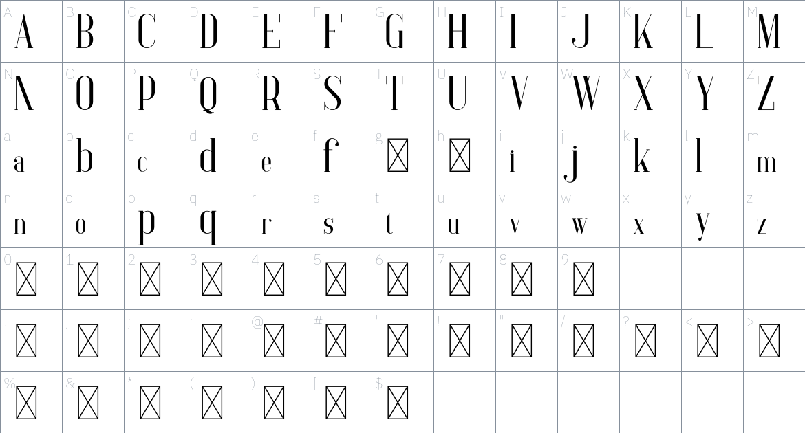 Bailene Font font Character Map