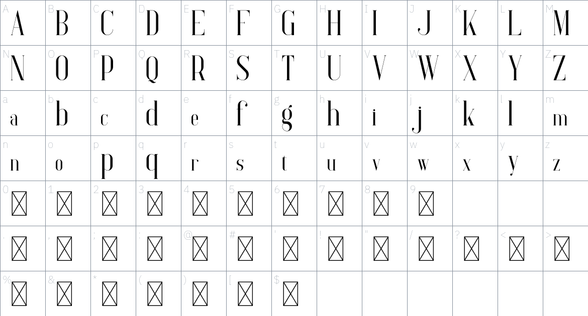 Elysian Font font Character Map