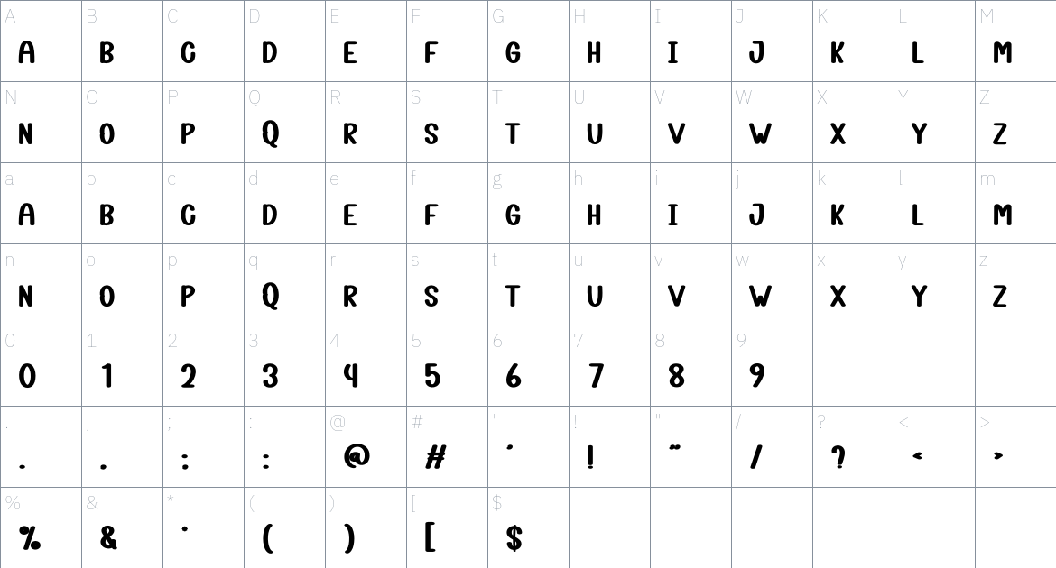 Santa Sleigh font Character Map