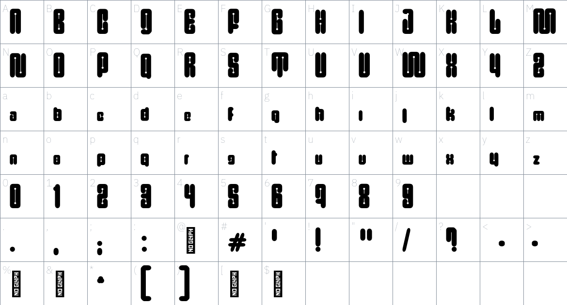 RandomWiki BB 10001 Font font Character Map