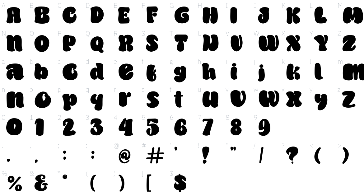 Neko Neco font Character Map