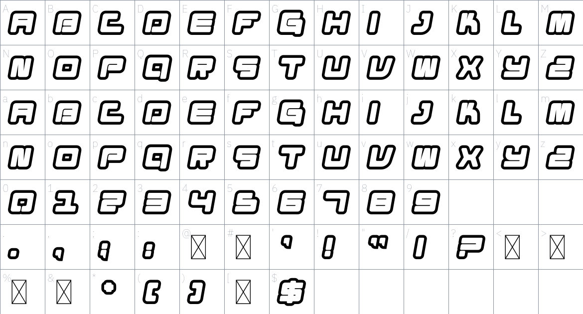 Protomo Font font Character Map