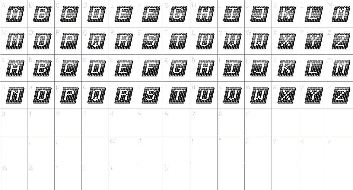 Net font Character Map