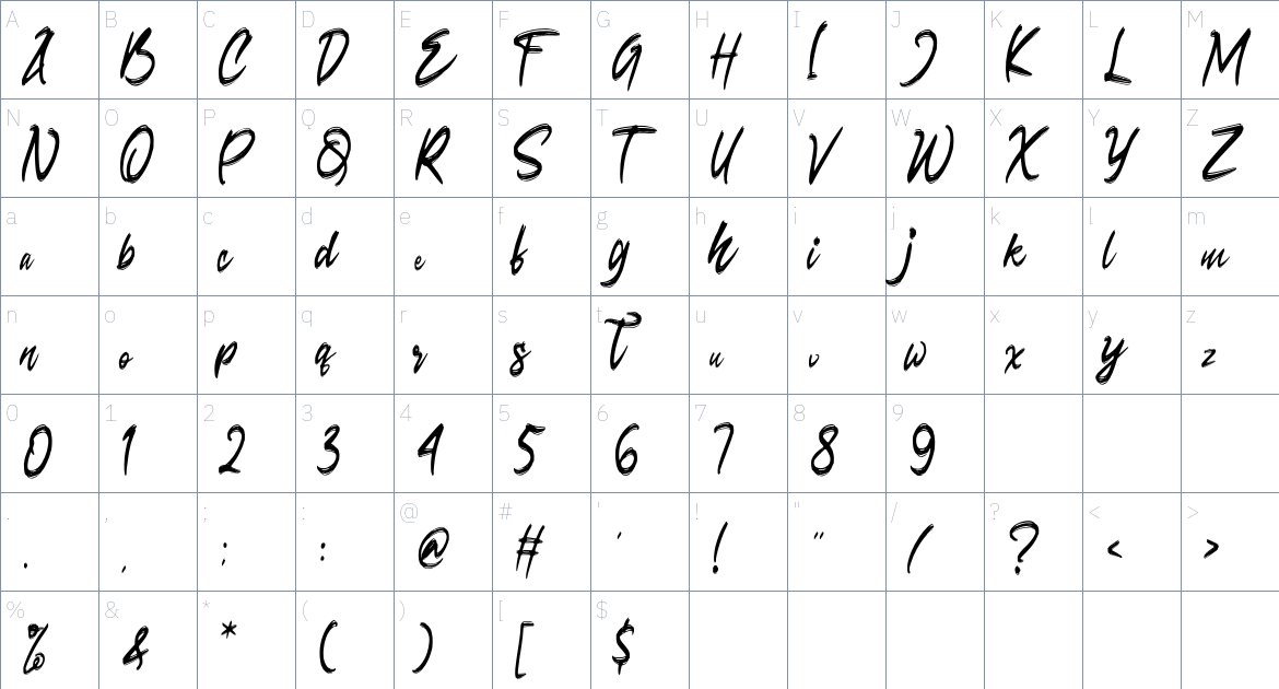 Seconds Font font Character Map