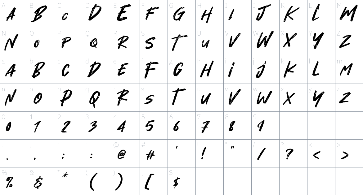 Hey November Font font Character Map