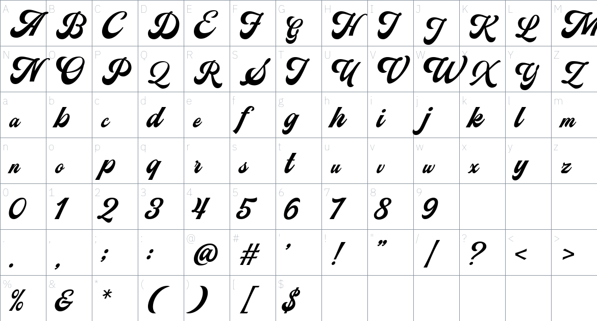 Streetball font Character Map