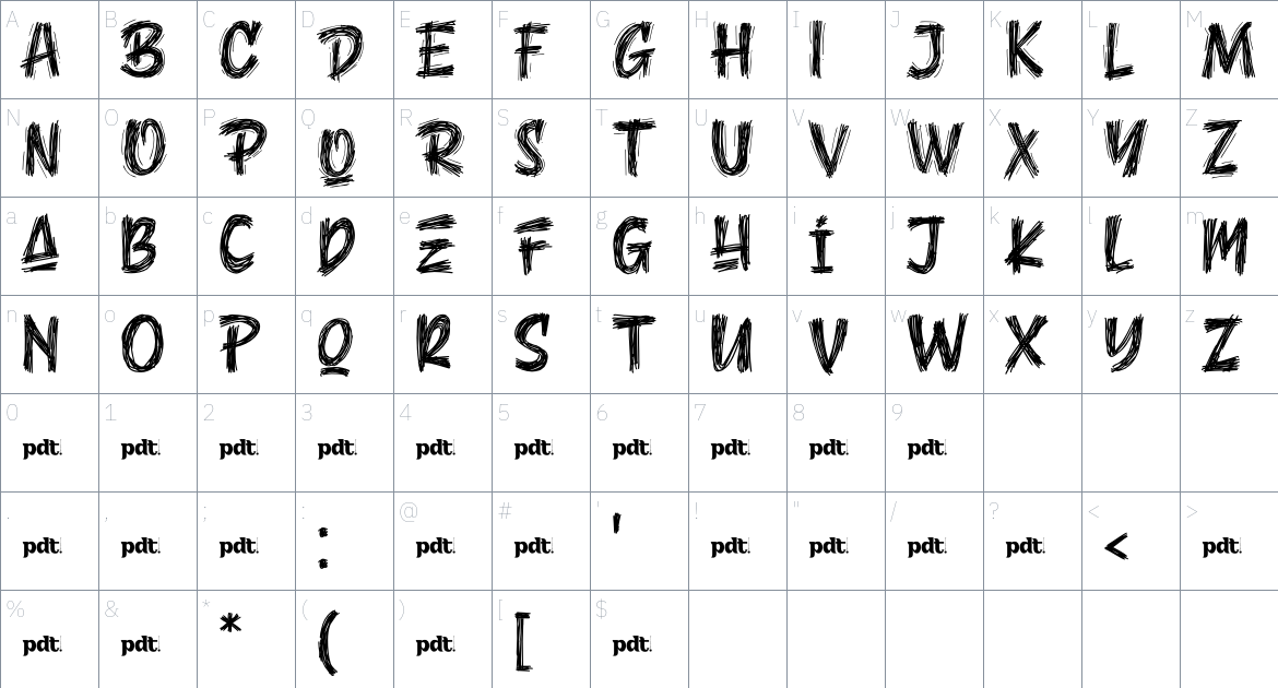 BEMICY trial font Character Map