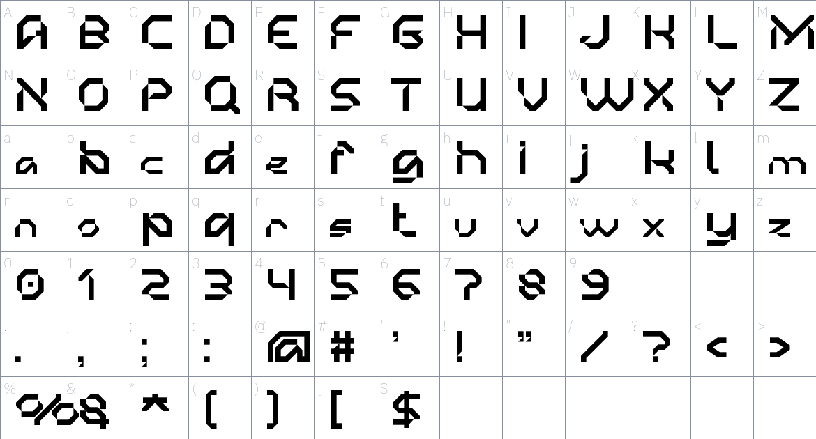 Tanjiro font Character Map