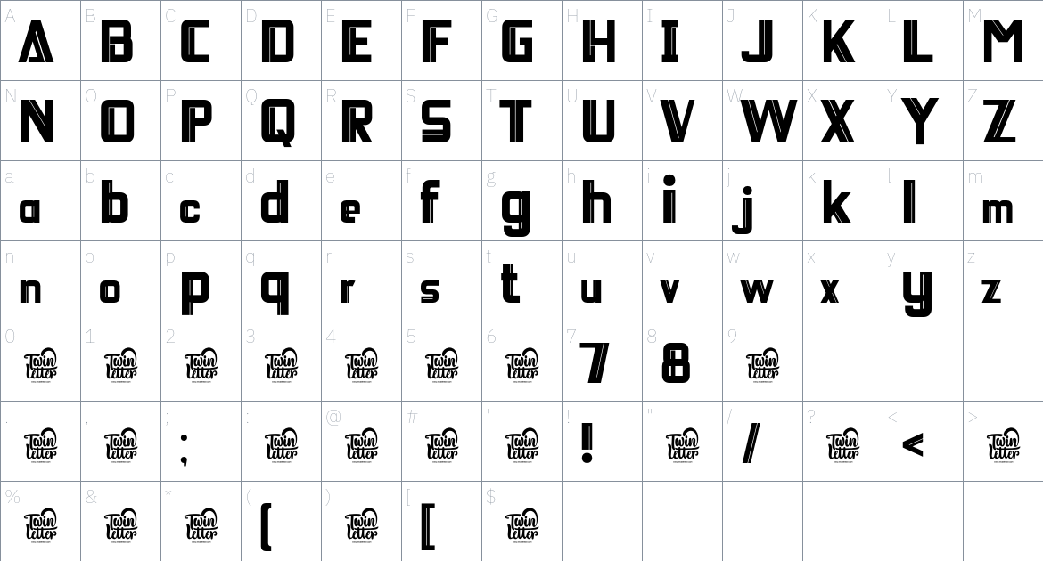 Deicho font Character Map