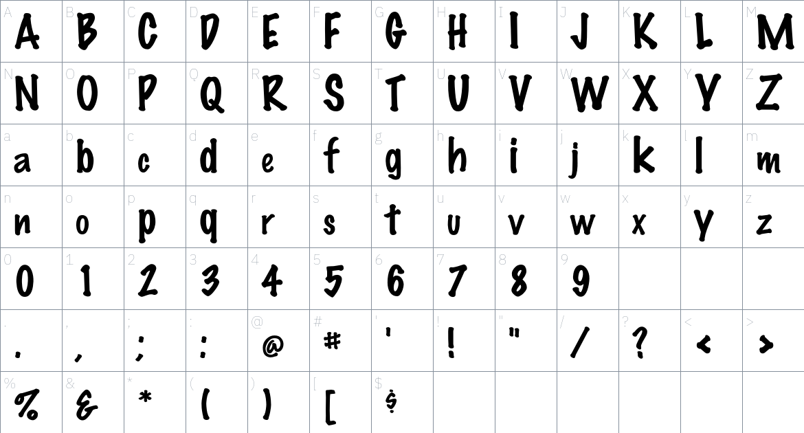 Magic Marker Font font Character Map