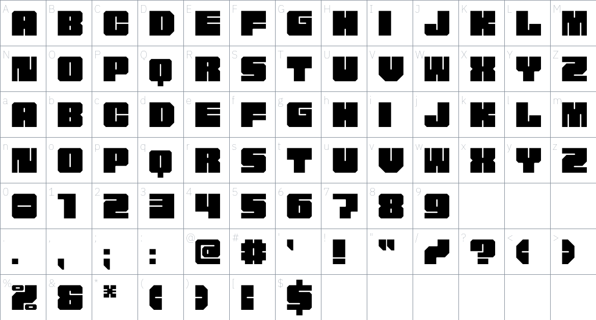 Cubex Font font Character Map