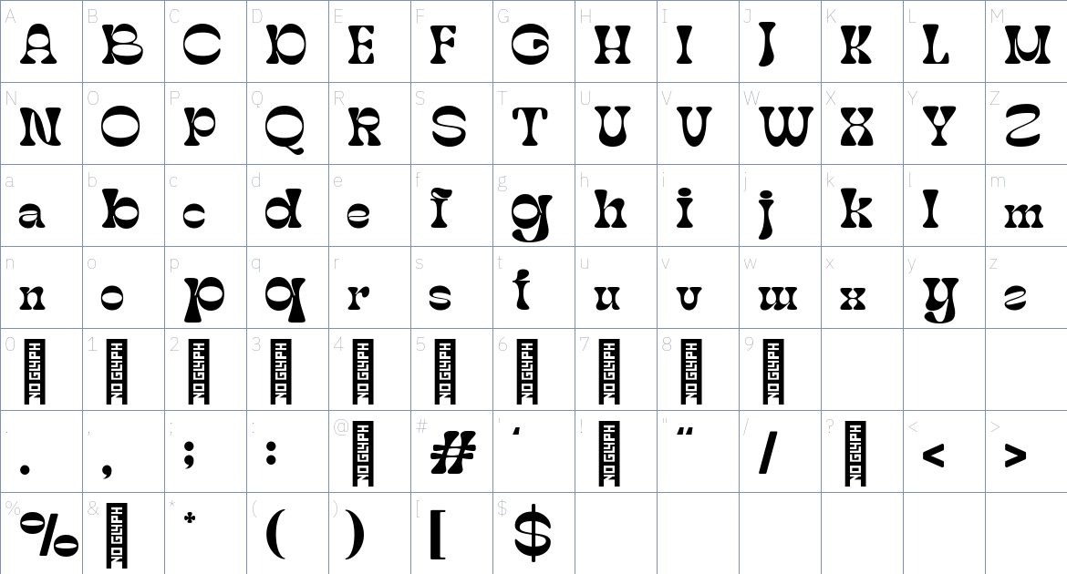 Fontanio Font font Character Map