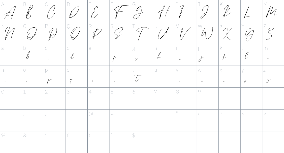 Collabro Font font Character Map