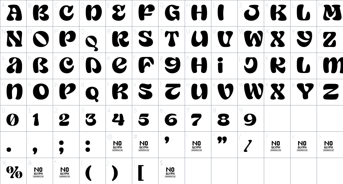 Nueva Garcia font Character Map