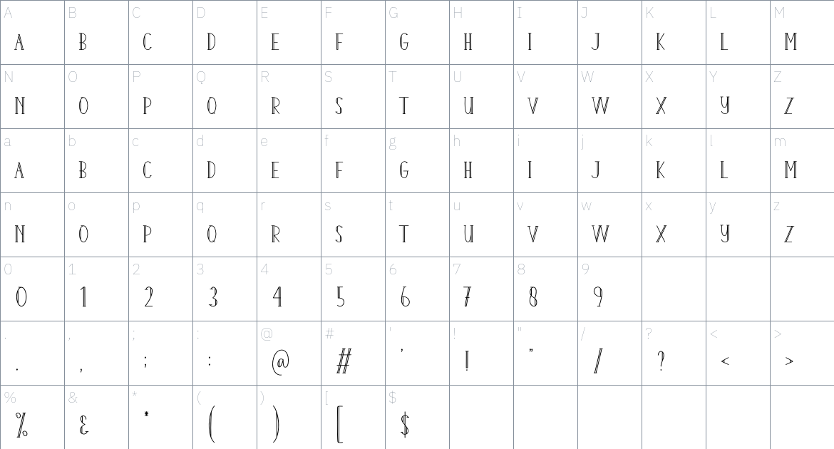 Happy Farmhouse font Character Map