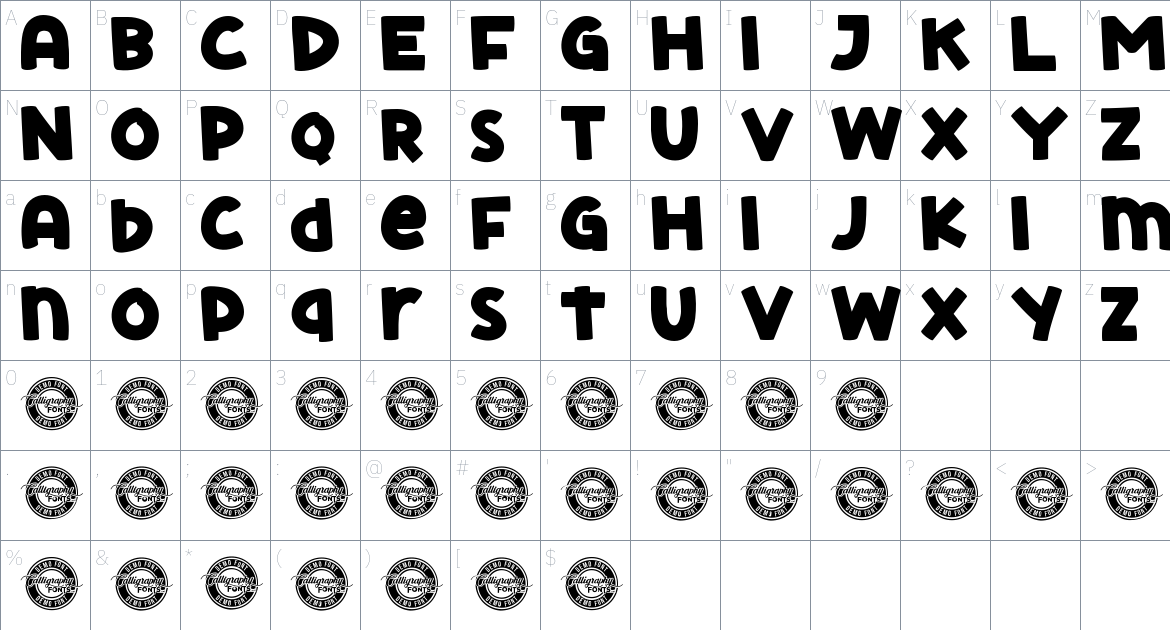 Matteo Karson font Character Map