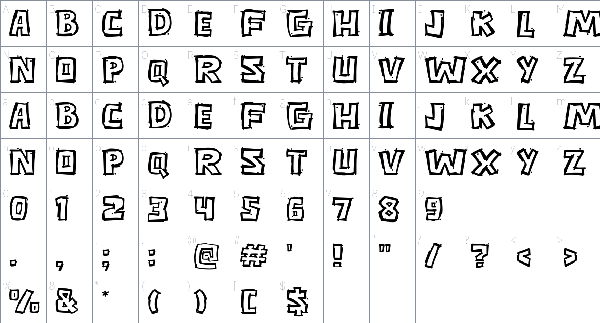 Xshow Font font Character Map