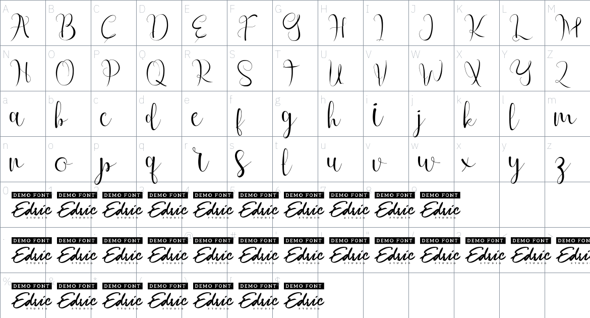 West Houston font Character Map