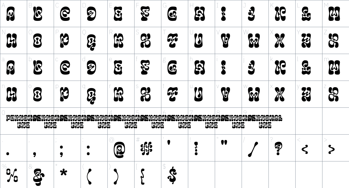 Smile Power Font font Character Map