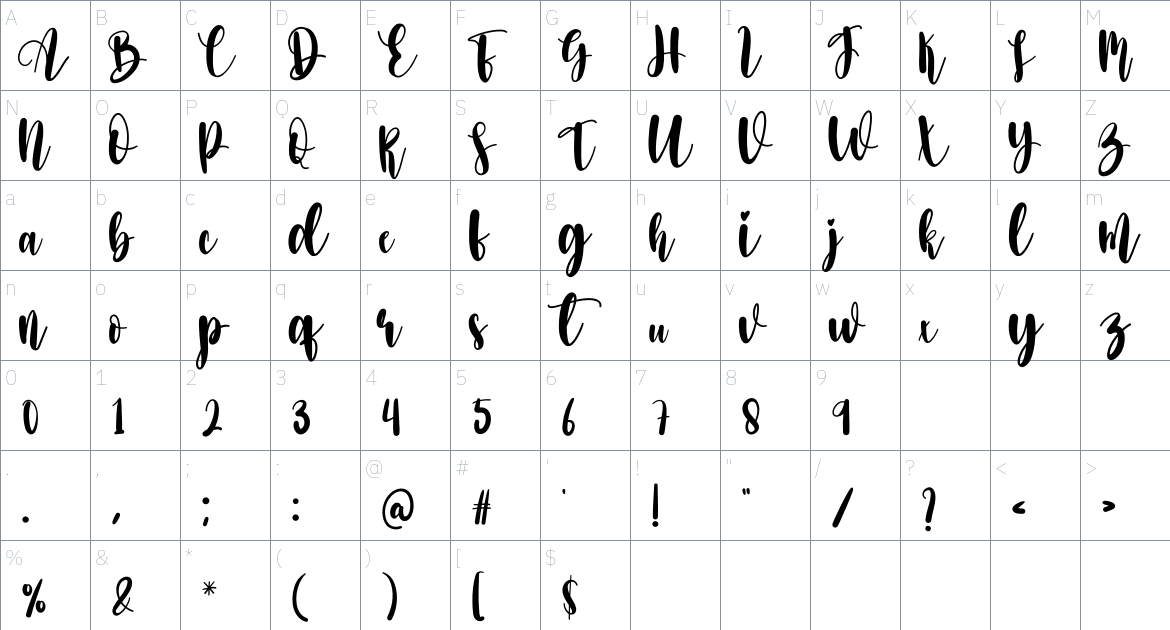 Absolute Font font Character Map