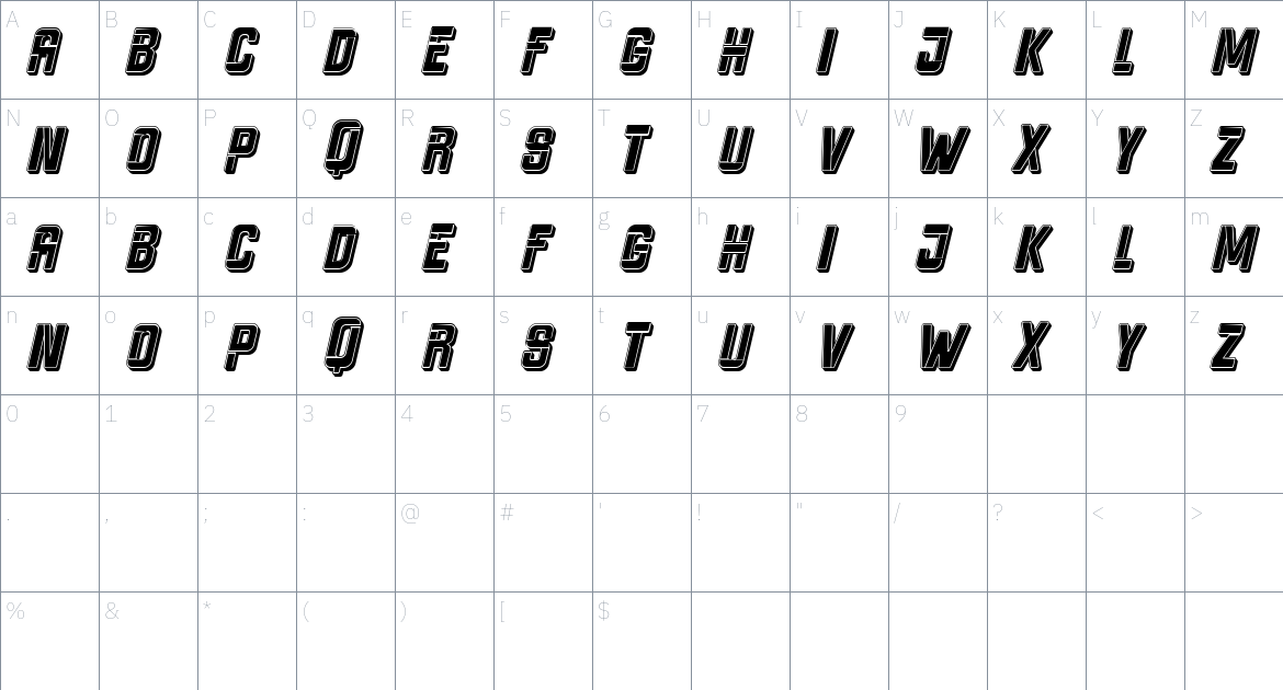 Heraldry font Character Map