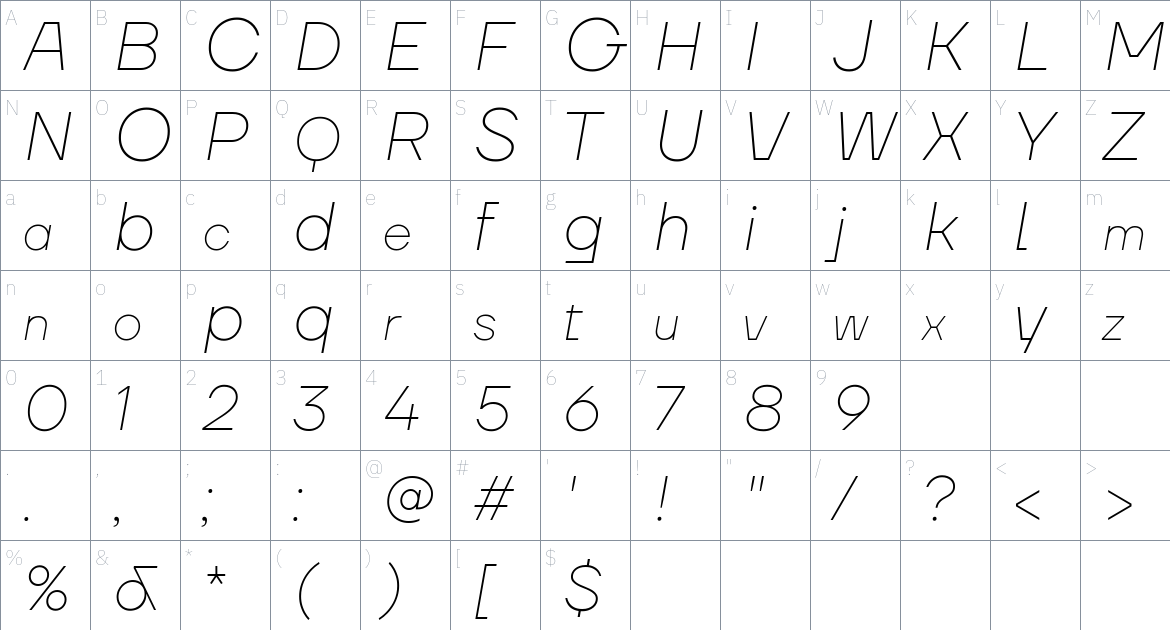 TT Firs Neue font Character Map