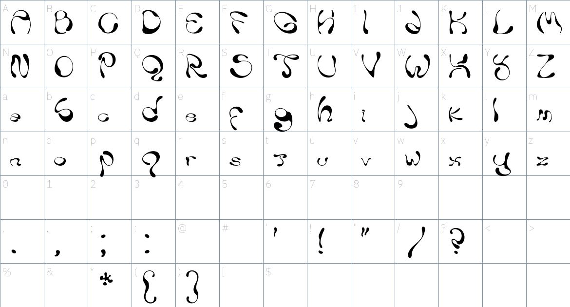 Ladi Font font Character Map