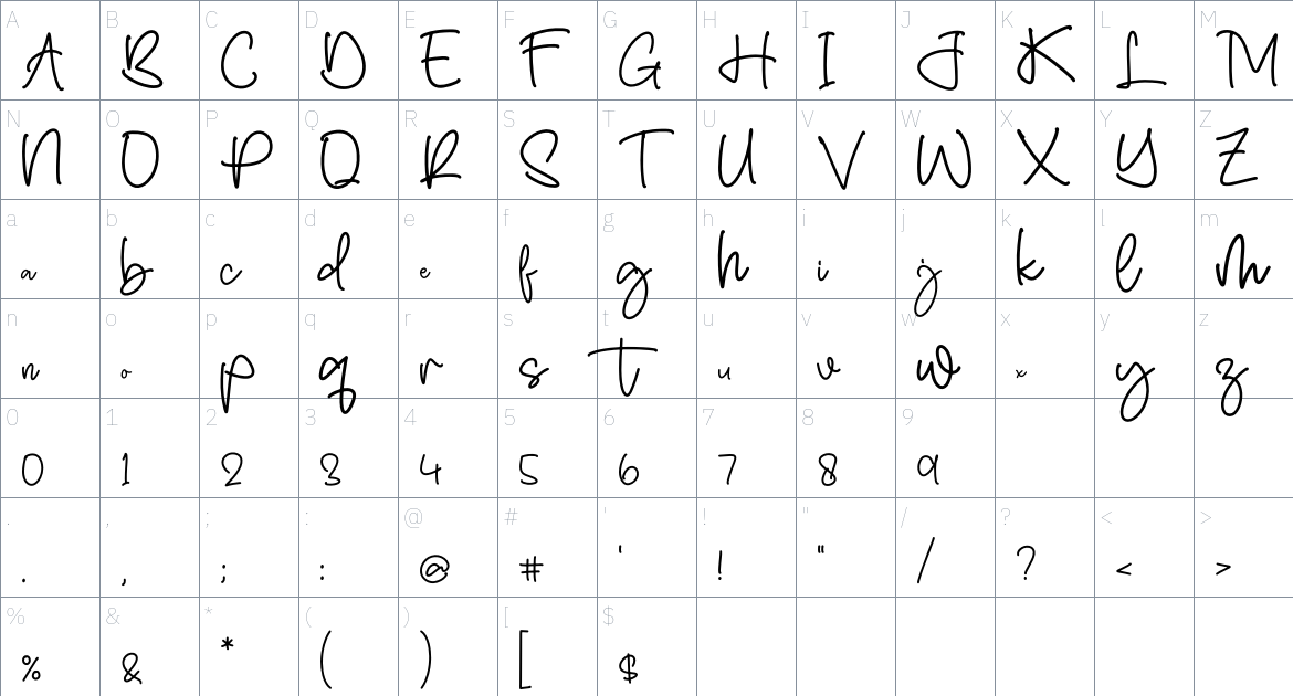 magistica font Character Map