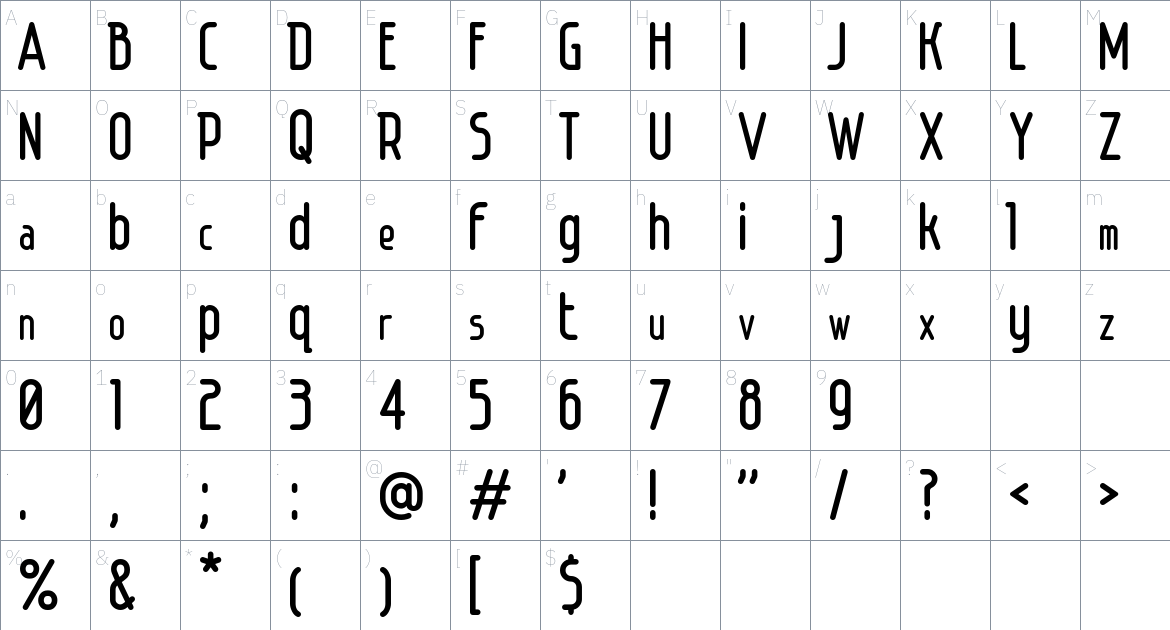 Dimkin Font font Character Map