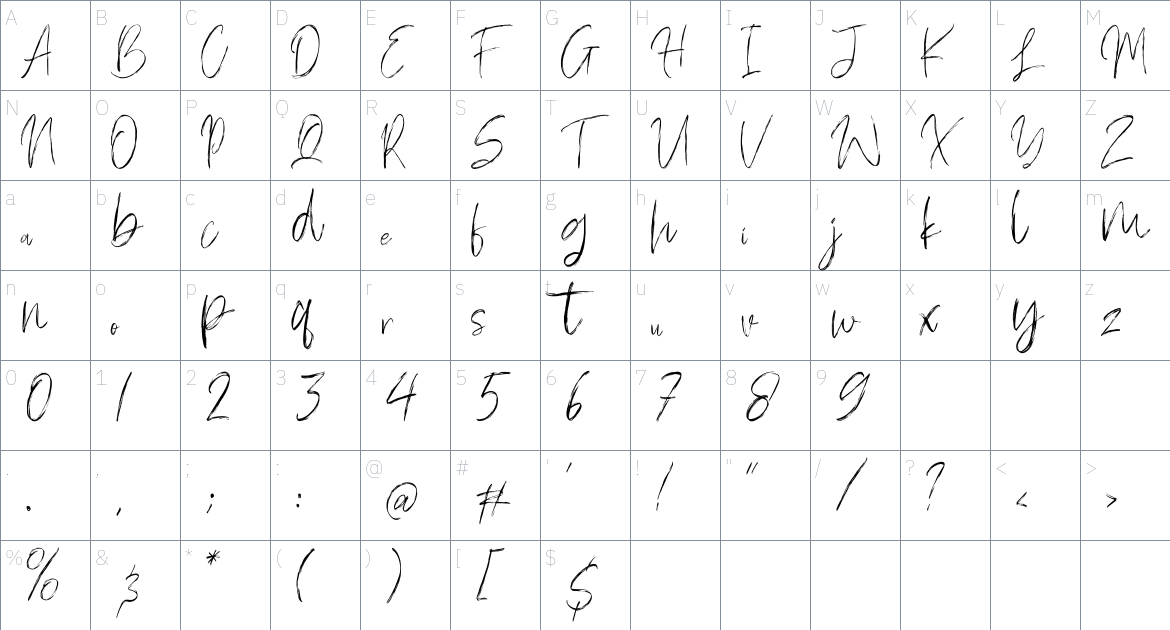 Hakodate font Character Map