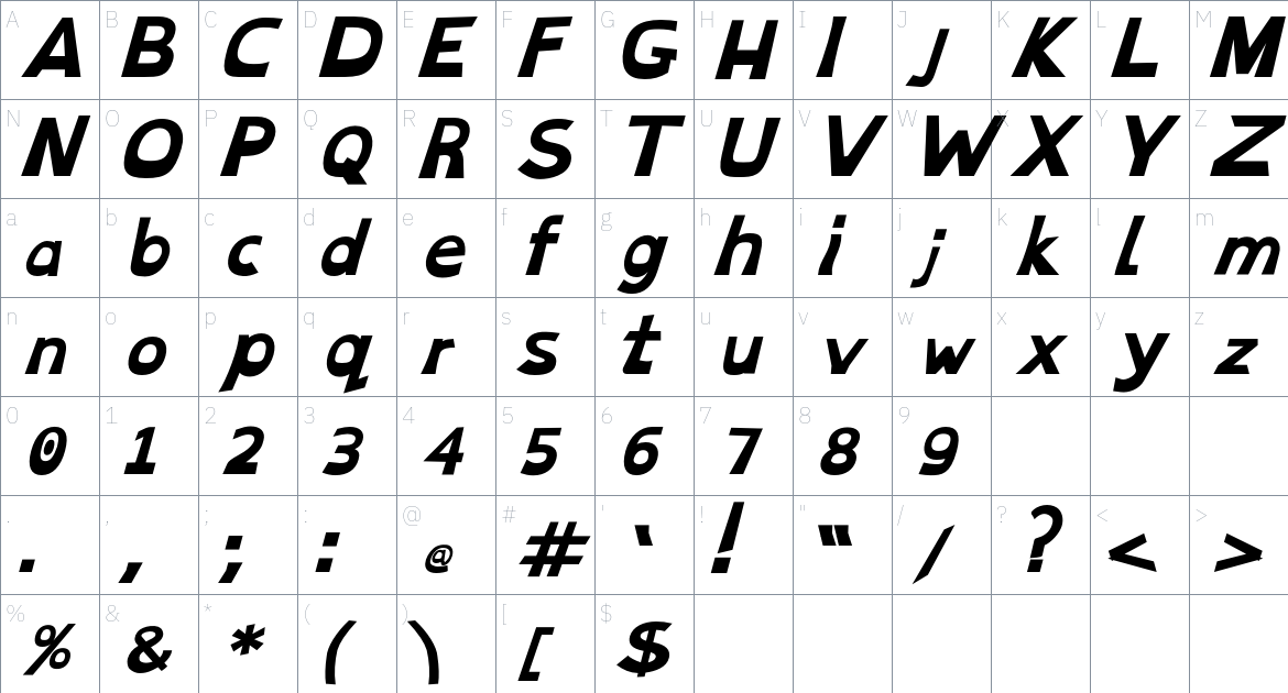 OpenDyslexic Font font Character Map