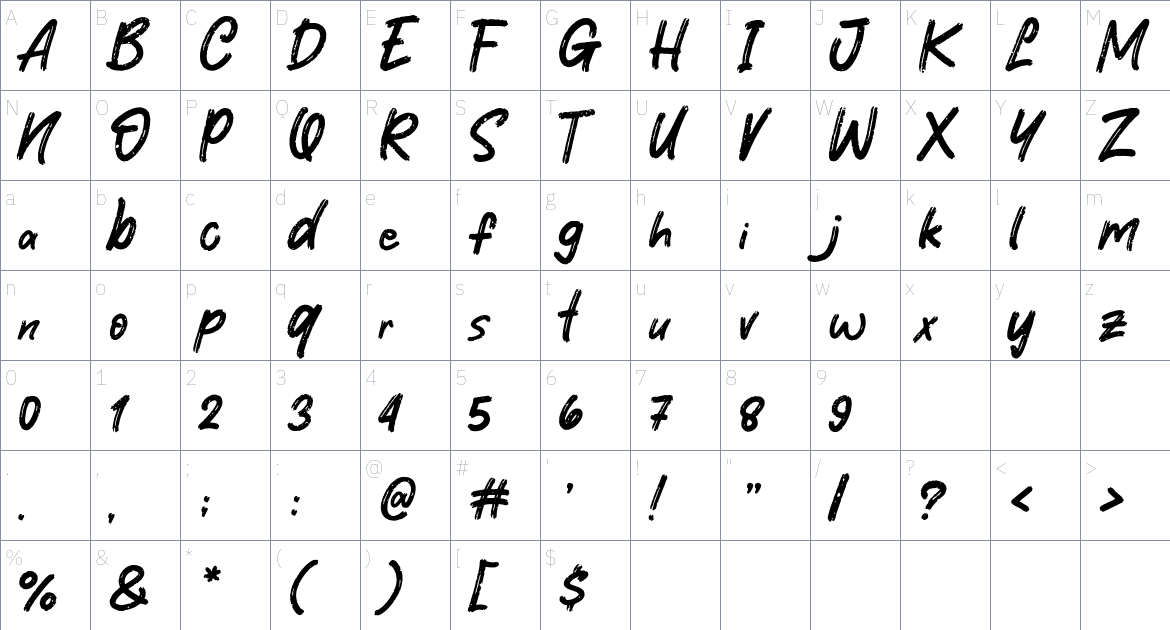 Hey March Font font Character Map