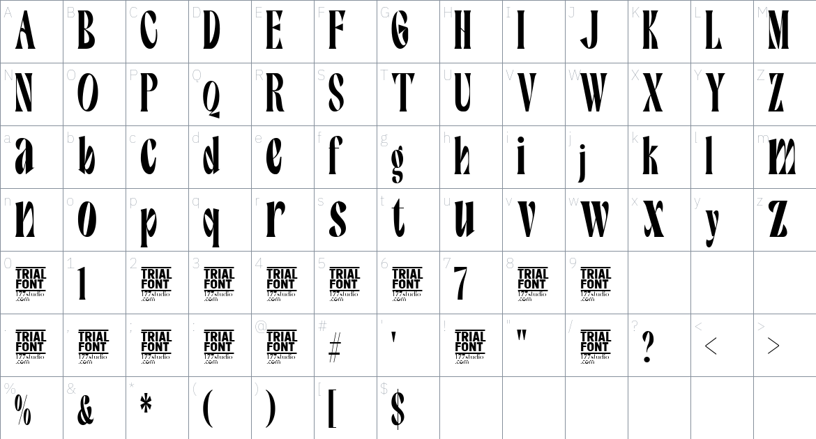 Emotional Changing font Character Map