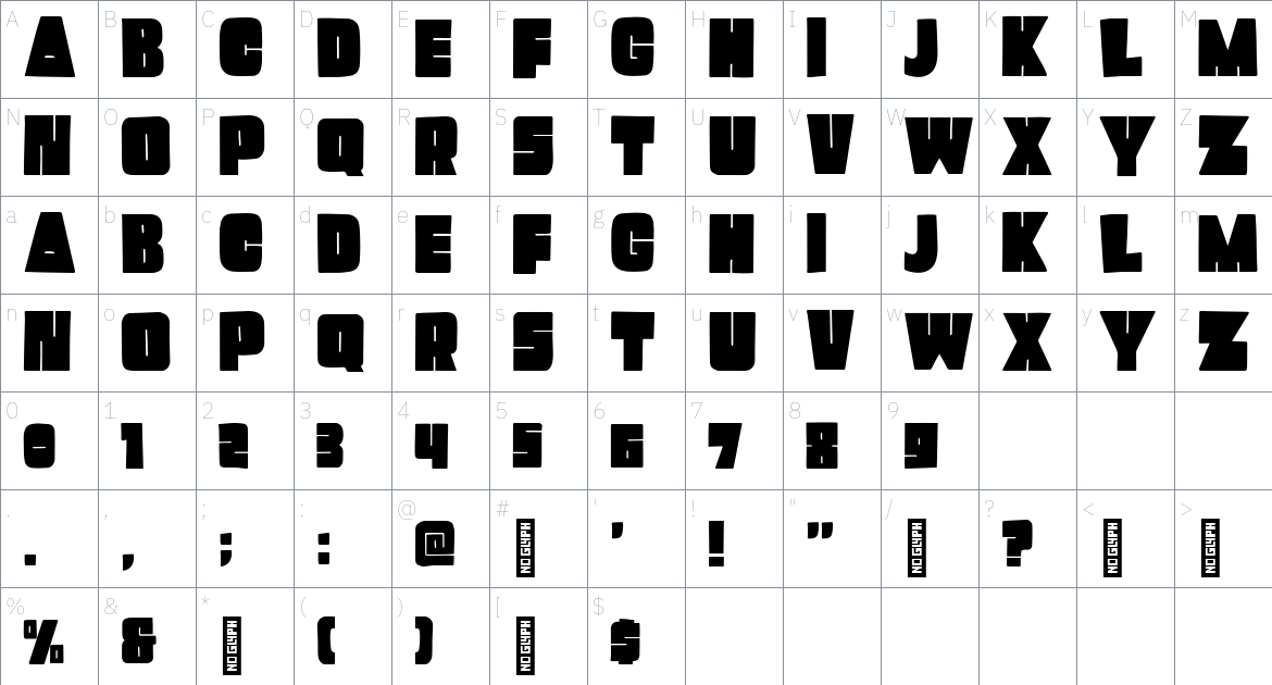 Mango Pudding font Character Map