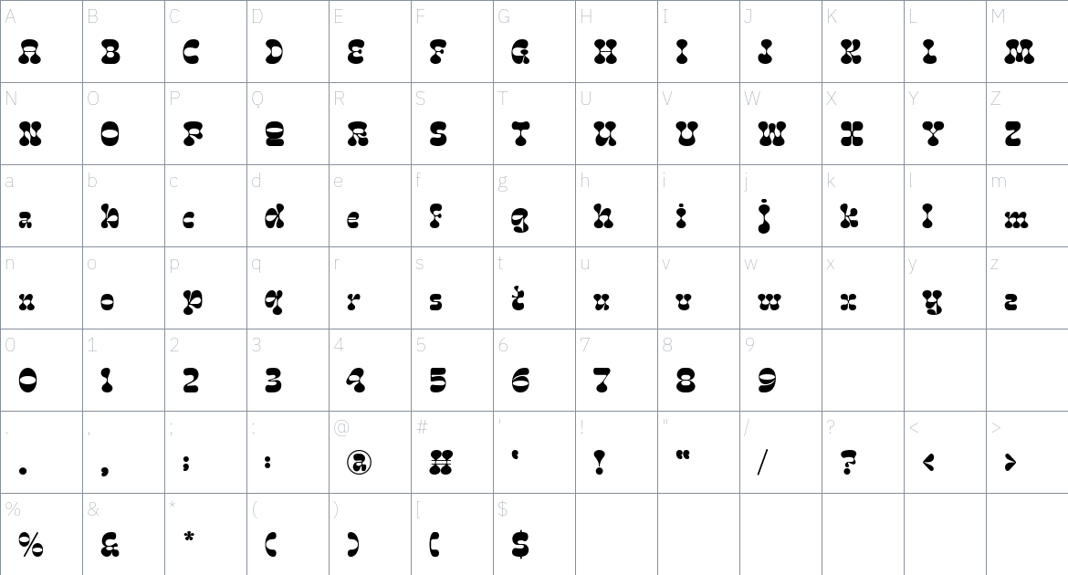 Stone Echos font Character Map