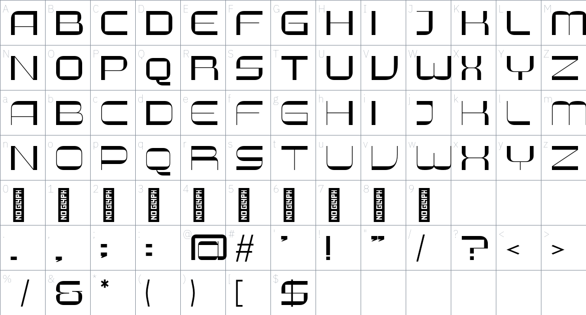 Merauq Font font Character Map