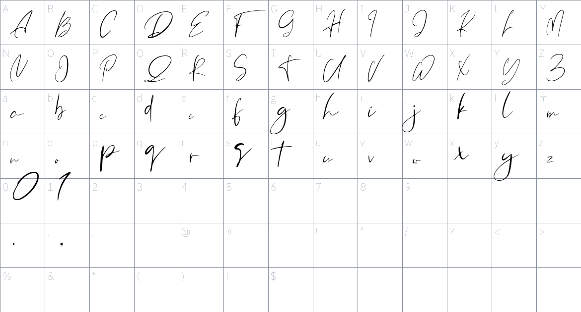 Orchest Font font Character Map